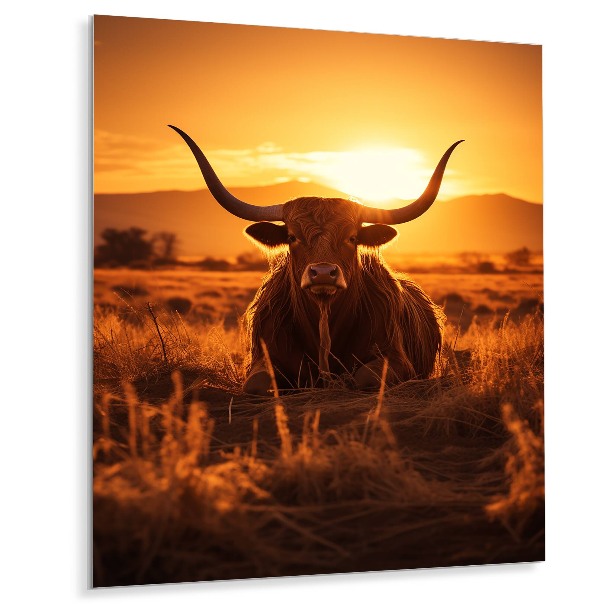 Designart "Cattle Silhouette Serenade II" Cattle Metal Wall Art Prints